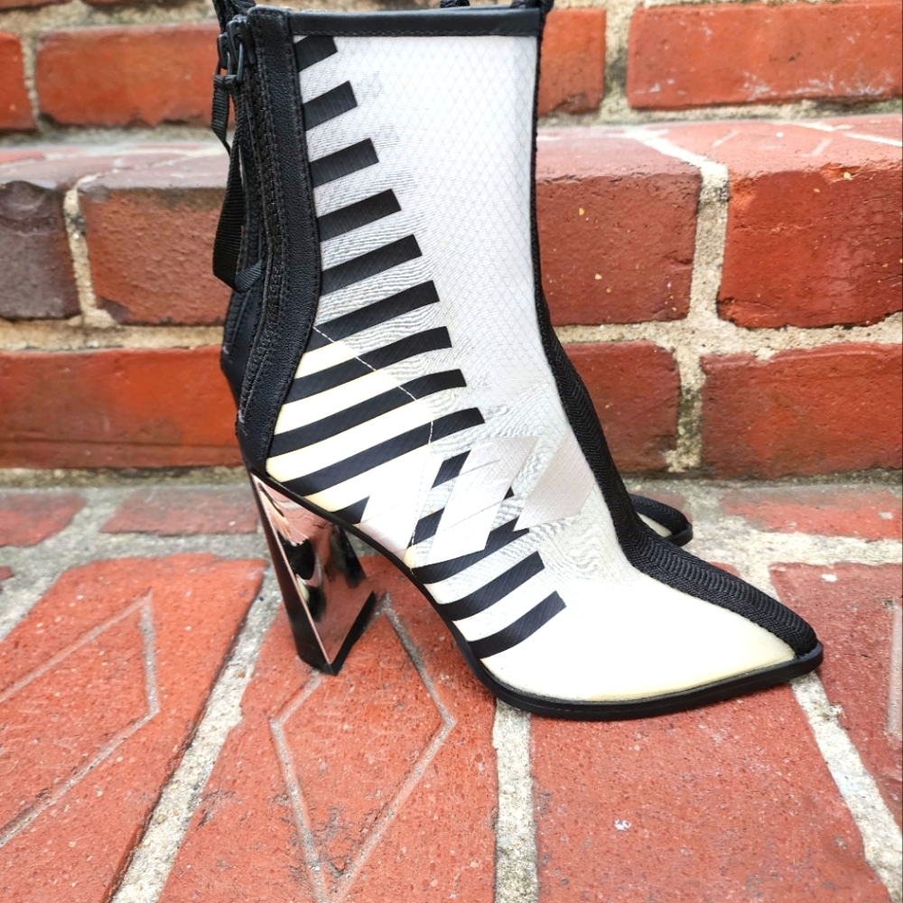 United Nude sheer zipper boots, size 6.